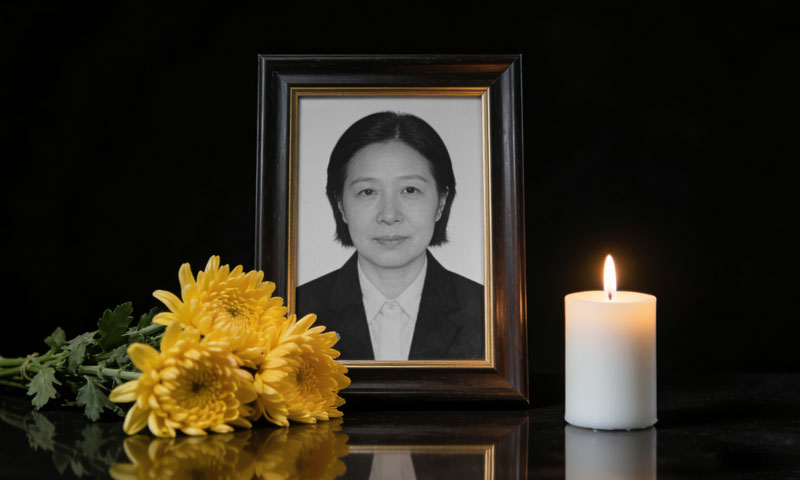 黑白遗照示意图