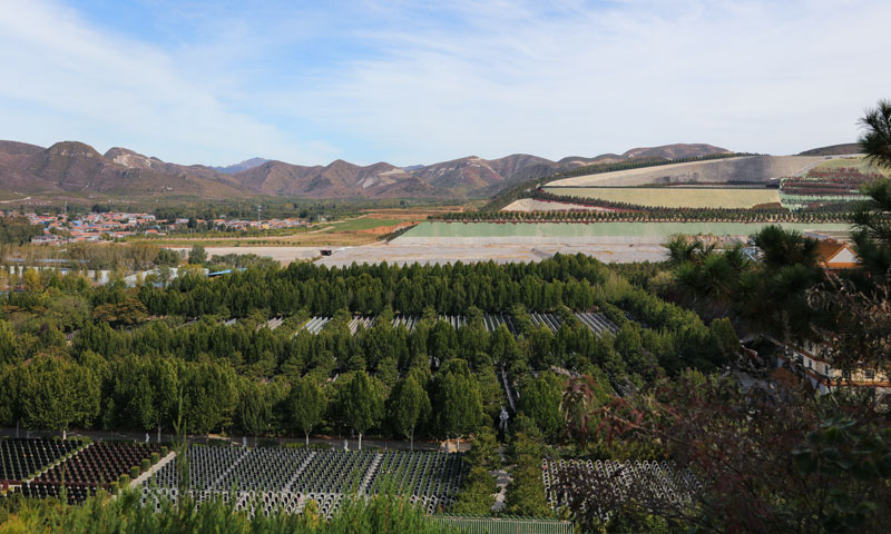 灵山宝塔陵园秋景实拍