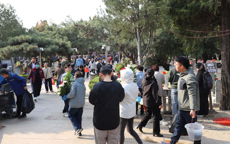 潮白陵园祭扫现场实拍 潮白陵园祭扫现场实拍