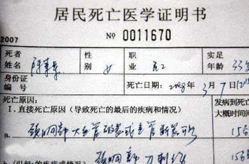 死亡证明准备资料